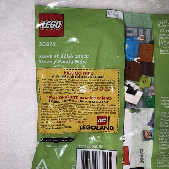 LEGO Minecraft: Steve and Baby Panda (30672) New Sealed - Picture 4 of 4